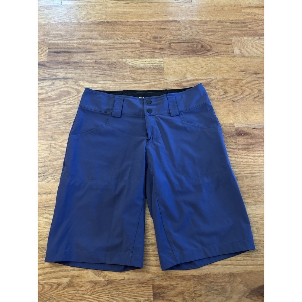 Dakine Cadence Shorts Womens Sz 26 Mountain Bike Blue Zip Pockets 11" Stretch